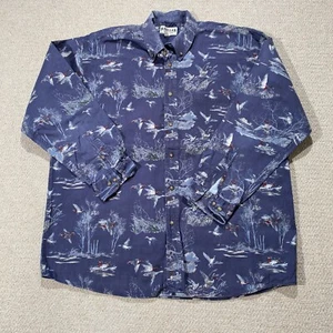 Magellan Shirt Mens XL Blue Animal Print Water Wildlife Pattern Hunting Country - Picture 1 of 9