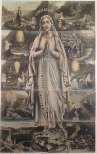Installment puzzle Our Lady of Lourdes original old 1910s postcard set of 10 - Picture 1 of 12