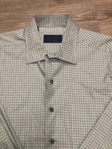 David Donahue Men’s Size Large L Dress Shirt Blue/Teal Button Down Micro Check - Bild 1 von 8
