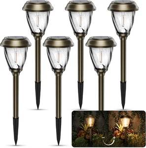Solar Pathway Lights Outdoor, 10/25 LM in 2 Lighting Modes, Glass Stainless Stee - Picture 1 of 12