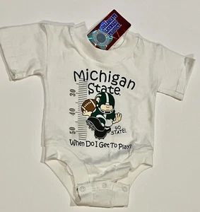 NWT Michigan State Spartans Baby 1 Piece Bodysuit Romper Outfit 6 Months - Picture 1 of 2