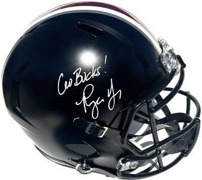 RYAN DAY SIGNED OHIO STATE BUCKEYES SATIN BLACK F/S FOOTBALL HELMET PSA/DNA - Image 1 of 3