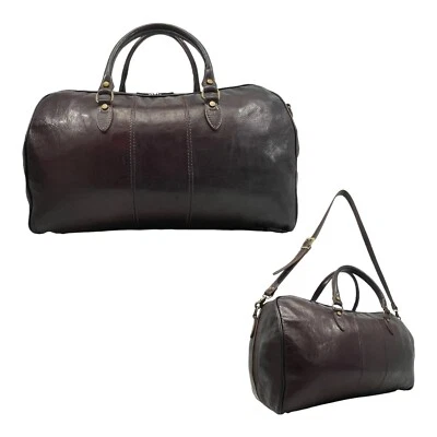 Vintage 90s FLOTO XL Heavy Leather Duffle Bag Travel Overnight Business ITALY - Image 1 of 4