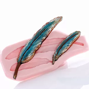 Silikon Feder Form Flexibel Einfach zu bedienen Lebensmittelecht Handwerk Schmuck Form (725) - Bild 1 von 9