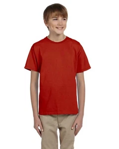 Hanes Youth 5.2 oz., 50/50 Ecosmart Cotton Poly Short Sleeves T-Shirt 5370 XS-XL - Picture 1 of 22