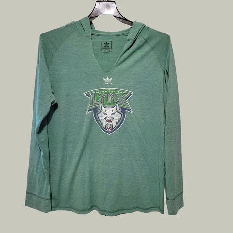 Minnesota Lynx Mens Adidas Shirt - Long Sleeve Green Hooded - Size 2XL Cover