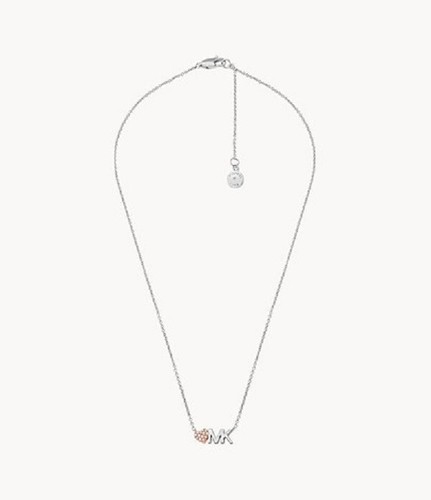 Collana Michael Kors MK bicolore logo cuore nuova con scatola