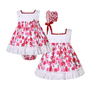 Baby Girl Dresses 6-9 9-12 12-18 18-24 Months Christening Party Dress Pink 3Pcs - Picture 1 of 12