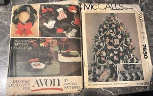 McCalls 7650 and AVON Christmas Decor Ornament Wreath SEWING PATTERN VINTAGE - Picture 1 of 4
