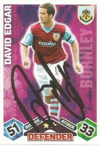 DAVID EDGAR SIGNED BURNLEY 2009/2010 MATCH ATTAX TRADING CARD+COA - Picture 1 of 1