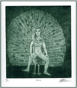 GREEK MYTHOLOGY GODDESS HERA Women Marriage Childbirth ORIGINAL MEZZOTINT Signed - Picture 1 of 1