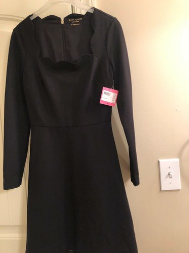 Abito Kate Spade New York nero manica lunga casual ponte capesante taglia XS