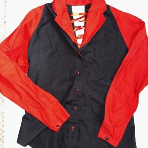 Vintage Roughrider by Circle T Women's Western Shirt Lace Up Open Back Sm Rare - Picture 1 of 3