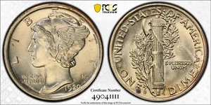 1920-D Mercury Dime PCGS MS64 - Picture 1 of 4