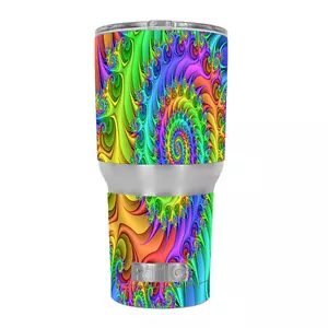Skin Decal for RTIC 30 oz Tumbler Cup (6-piece kit) / Trippy Color Swirl - Picture 1 of 1