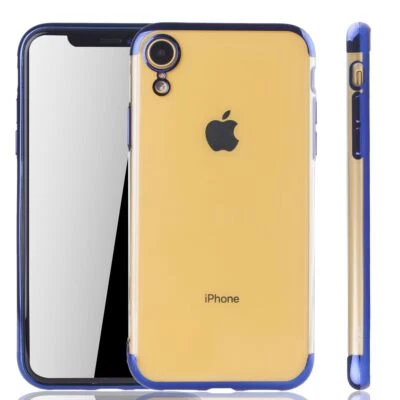 Custodia Protettiva Per Apple iPhone XR Trasparente Blu - Immagine 1 di 4
