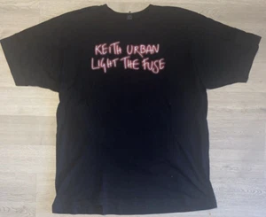 Keith Urban T-Shirt Large Black Light The Fuse Tour Concert Country Band Tee - Picture 1 of 9