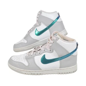 Nike Dunk High "Ring Bling" FLS Grey Leather Trainers DR7855-100 UK 6 EU 40 - Picture 1 of 24