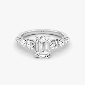 2 Ct Emerald Cut IGI Lab Grown Diamond Solitaire Engagement Ring 14k White Gold - Picture 1 of 4