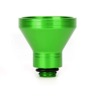 Aluminum Motorcycle Motorbike 20mm Funnel Engine Oil Filler Universal - Green E2 - Picture 1 of 11
