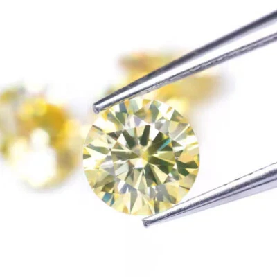 3mm-10mm Lemon Yellow Color Round Moissanite Loose Diamond Test Passed Gemstones - Image 1 of 4