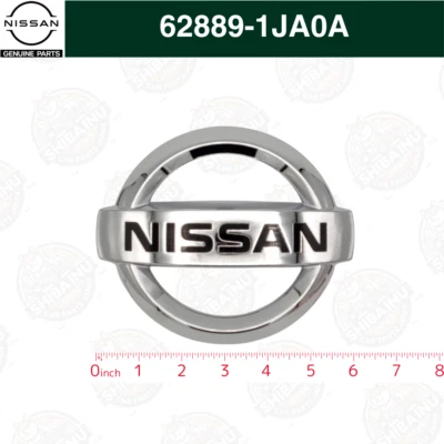 NISSAN Genuine Front Grille Emblem Chrome Altima Murano Rogue Kicks 62889-1JA0A - Image 1 of 4
