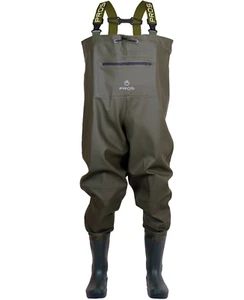 Waterproof Premium Pocket Chest Waders Fishing Waders with Wellington Boots - Picture 1 of 10