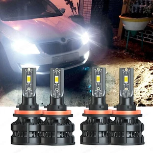 4x H11+H11 LED Headlight Combo High Low Beam Bulbs Kit Super White Bright Lamps - Picture 1 of 18