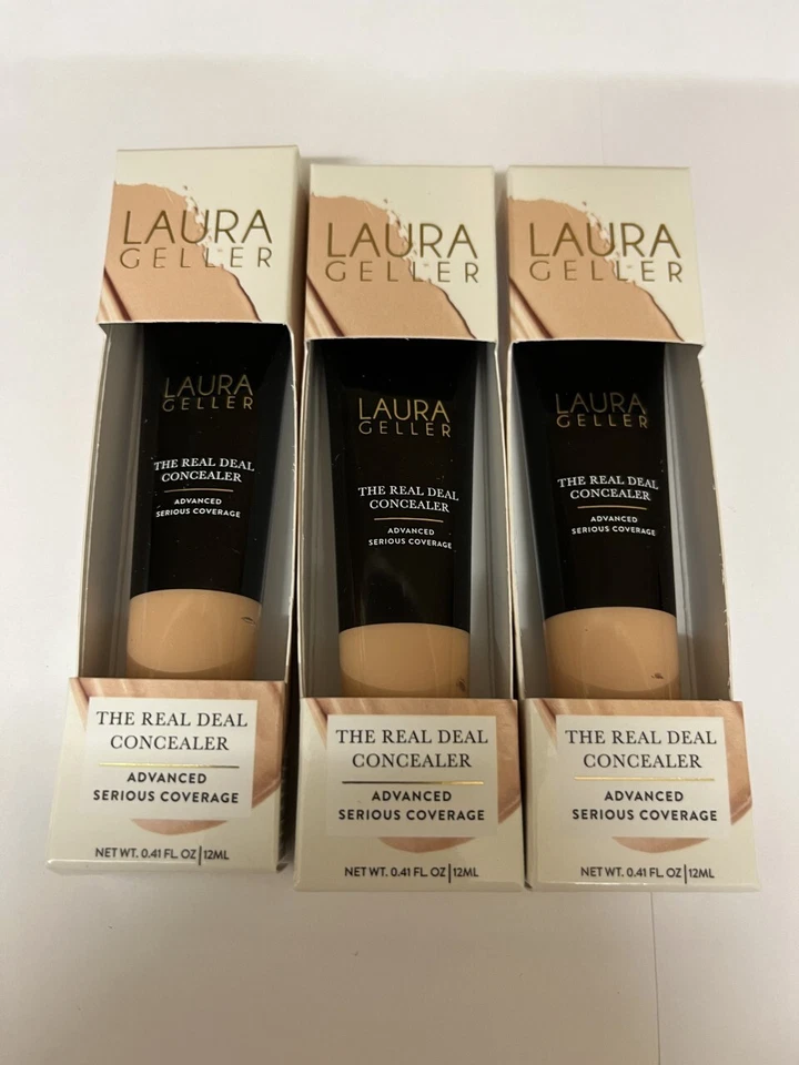 LAURA GELLER REAL DEAL CONCEALER 3 X  12ML  (36ML) ~ SHADE~ BEIGE NEW - Image 1 of 1