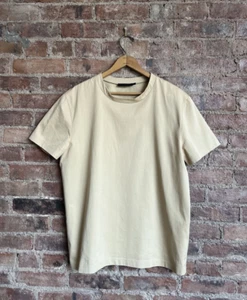 Calvin Klein Collection Men’s Woven Tee, Sz Medium, Beige 100% Cotton Italy - Picture 1 of 9