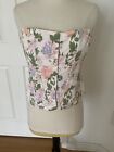 Zara Floral Corset Bustier Structured Top Size XSmall New Shabby Chic Womens