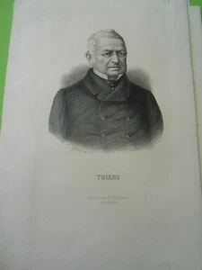 Gravure 19ème - Portrait de Thiers - Imagen 1 de 1