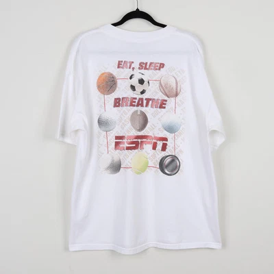 Camiseta De Colección Años 90 ESPN Club Walt Disney World TV Network Eat Sleep Breath XL Foto 1 de 4