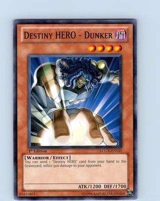 Yu-Gi-Oh TCG Destiny HERO - Dunker LCGX-EN135 1st Edition Regular Common Card NM - Image 1 of 2