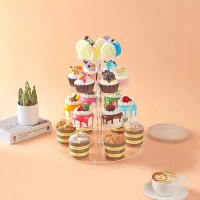 Three Tier and Four Tier Removable Transparent Acrylic Cake Display Rack - Image 1 of 4