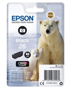 Epson 26 Polar Bear Photo Black Genuine, Claria Premium Ink Cartridge, Standard - Bild 1 von 7