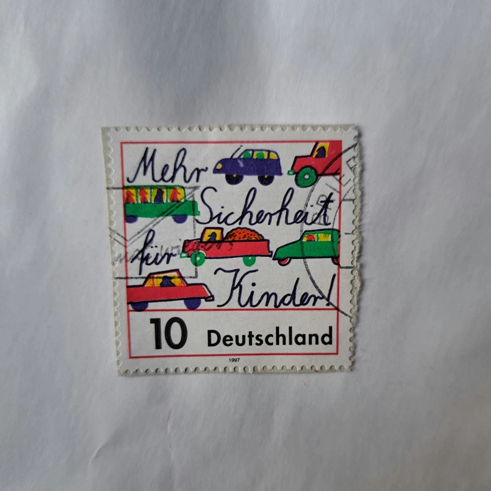 Stamp from Germany.  10 Pfennig.    Used.   Free shipping. - Image 1 of 1