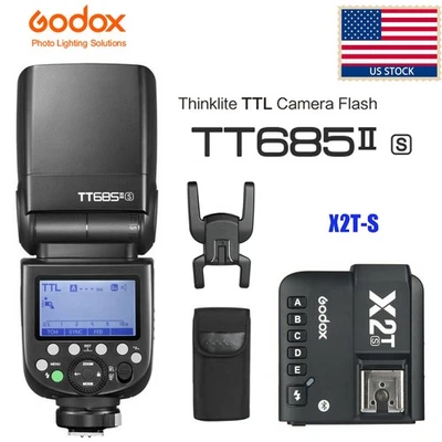 Godox TT685II-S 2.4G TTL HSS Camera Speedlite Flash Light For Sony+X2T-S Trigger - Image 1 of 4