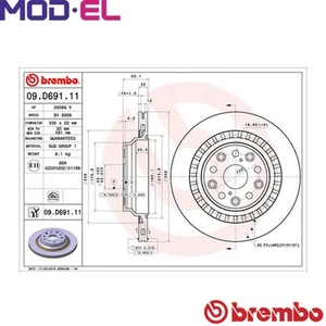 2x BRAKE DISC 09.D691.11 FOR LEXUS LS 1UR-FSE/FE 4.6L 2UR-FSE 5.0L 8cyl LS - Picture 1 of 6