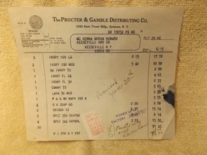 THE PROCTOR & GAMBLE DISTRIBUTION Co. Rechnung an Keeseville Grocery, New York 1937 - Bild 1 von 2