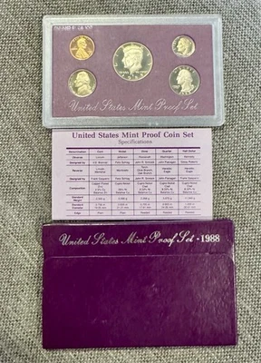 (3 SETS) 1988-S SAN FRANCISCO UNITED STATES MINT PROOF 5 COIN SET🔥 - Image 1 of 4