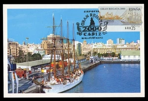 SPAIN 2000 Carte Maximum Card ATM Gran Regata ship boat barco bateau puerto dock - Picture 1 of 1
