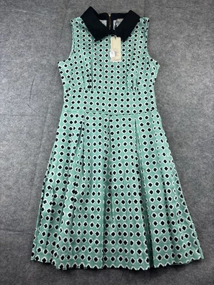 Vestido Closet London Talla 6 EE. UU. Ajuste y Acampanado Verde Negro Cuello Retro Francés Nuevo con Etiquetas Foto 1 de 4
