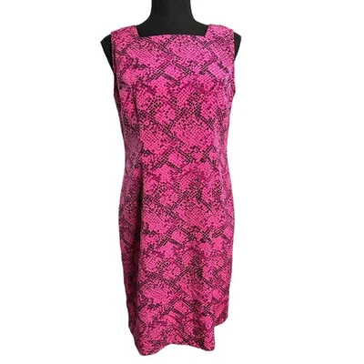 Vestido Vaina Sag Harbour Petite Estampado Piel de Serpiente Rosa Negro 8P Barbiecore Mobwife Foto 1 de 3