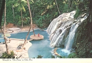 Waterfall at the Ruins in Ocho Rios Jamaica Postcard - Picture 1 of 2