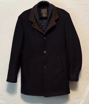 COSTUMEN Abrigo Hombre Azul Marino/Marrón Guisante Con Forro Extraíble, Talla L, Invierno, Formal Foto 1 de 4