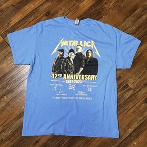 Metallica 42nd 1981-2023 James Robert Lars Kirk Shirt Gr. Large Konzert Tour blau - Bild 1 von 3