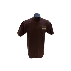 Hawaiian Performance Surfwear Men's Brown S/S T-Shirt Islands Size L Large New - Foto 1 di 13