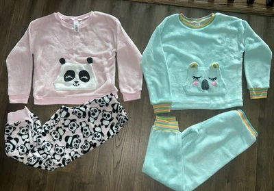 Lote de 2 Pijamas Difusas Manga Larga Children’s-Talla 10/12 Panda y Koala-Exc Foto 1 de 4