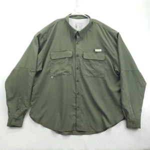 Bassdash Shirt Mens 3XL Green UPF 50+ Fishing Vented Ripstop Long Sleeve Outdoor - Picture 1 of 9